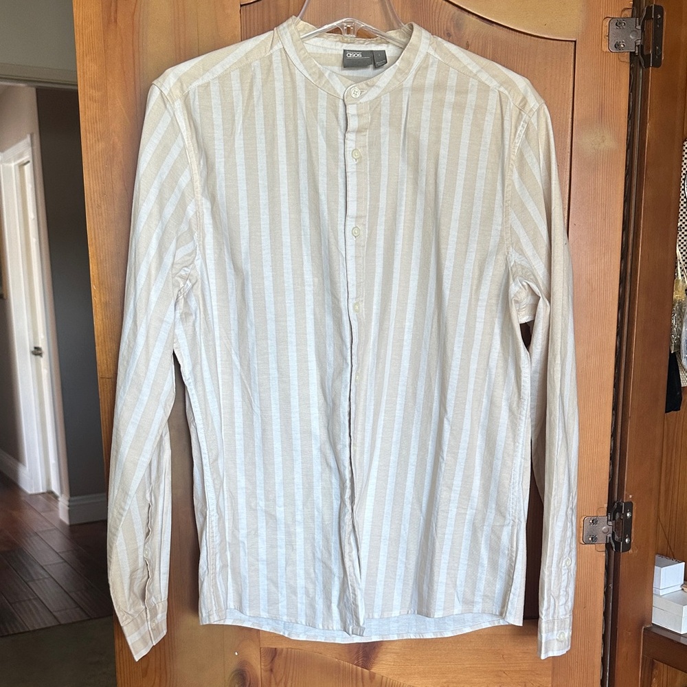 ASOS Cream Striped Men's Shirt